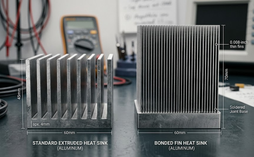 Bonded Fin Vs. Extruded Heat Sinks Связанный плавник против. Экструдированные радиаторы